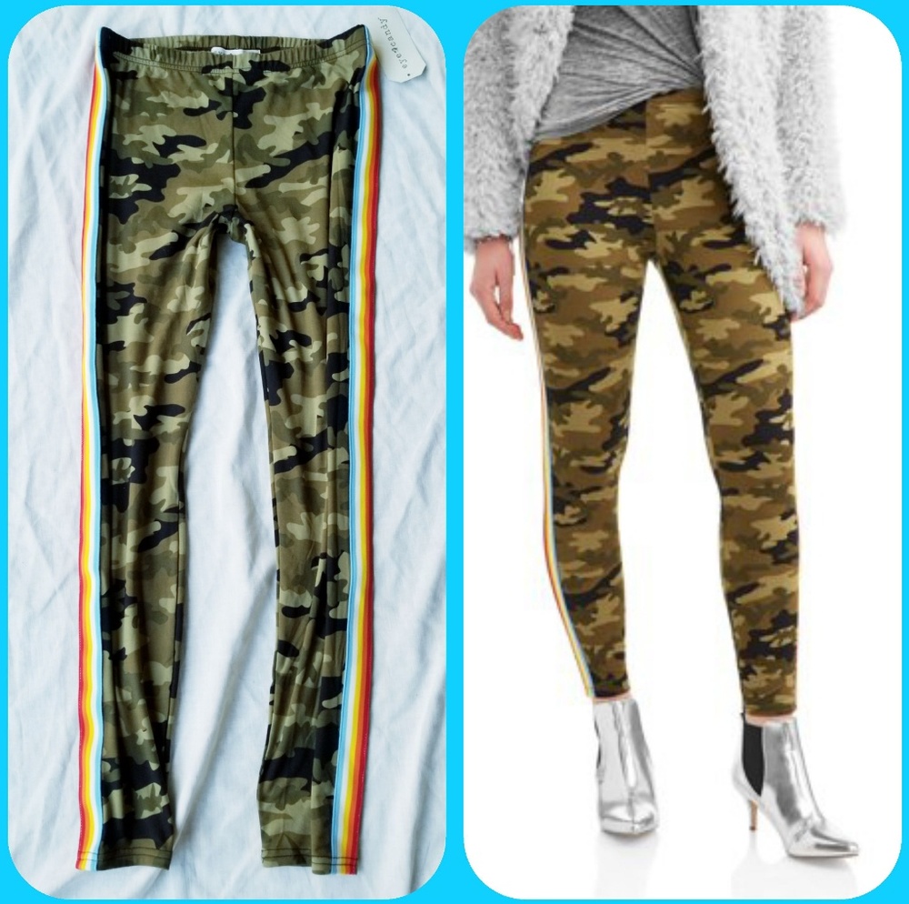 👽 LAST 1! rainbow Stripe Camo leggings Pant  EYE CANDY camouflage
